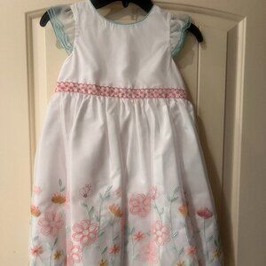 Laura Ashley Dress White Spring Floral Full Petticoat